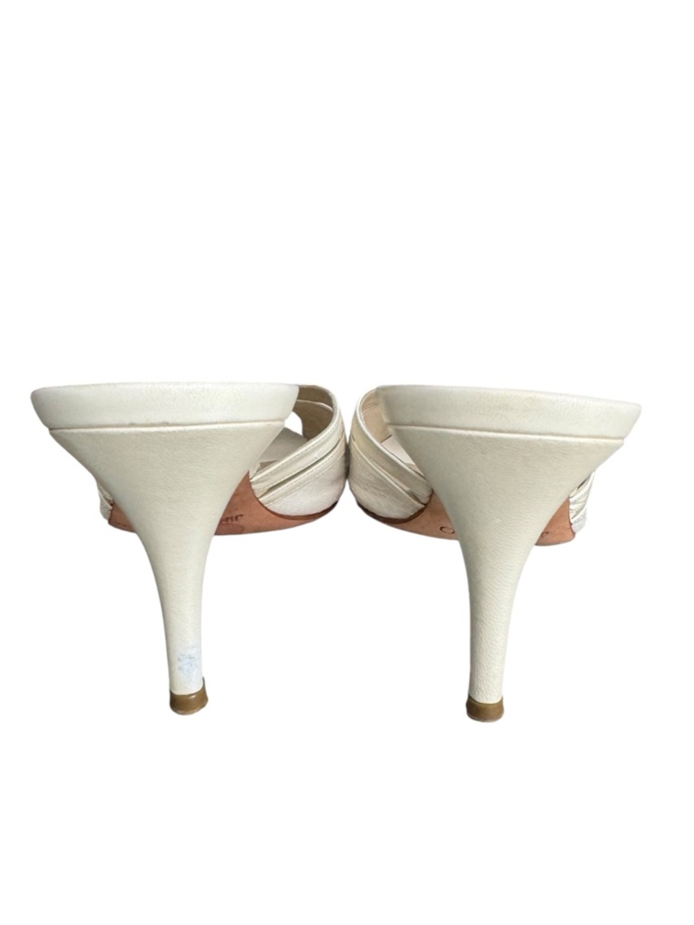 Jimmy Choo Brigitte Sandals Ivory Mules - Picture 12 of 14